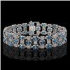 Image 1 : 16.06 ctw London Topaz & Diamond Row Bracelet 10K White Gold - REF-209R3K