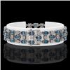 Image 2 : 16.06 ctw London Topaz & Diamond Row Bracelet 10K White Gold - REF-209R3K