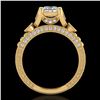 Image 1 : 1.75 ctw Princess VS/SI Diamond Art Deco Ring 18k Yellow Gold - REF-445K5Y