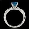 Image 2 : 1.25 ctw SI Certified Fancy Blue Diamond Solitaire Ring 10k White Gold - REF-114Y4X