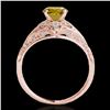 Image 2 : 1.36 ctw Certified SI Intense Yellow Diamond Antique Ring 10k Rose Gold - REF-197K8Y