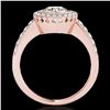 Image 2 : 1.5 ctw Certified Diamond Solitaire Halo Ring 10k Rose Gold - REF-218G2W