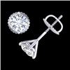 Image 3 : 1.01 ctw VS/SI Diamond Solitaire Art Deco Stud Earrings 18k White Gold - REF-121X5A