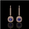 Image 1 : 5.1 ctw Certified Sapphire & Diamond Victorian Earrings 14K Rose Gold - REF-172W8H