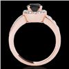 Image 2 : 2.1 ctw Certified VS Black Diamond Solitaire Halo Ring 10k Rose Gold - REF-80X5A