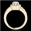 Image 2 : 1.85 ctw Certified Diamond Solitaire Halo Ring 10k Yellow Gold - REF-225W2H