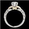 Image 2 : 1.35 ctw Certified Diamond Solitaire Ring 10k 2Tone Gold - REF-238H6R