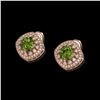 Image 2 : 4.39 ctw Tourmaline & Diamond Victorian Earrings 14K Rose Gold - REF-131N8F