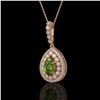 Image 1 : 4.97 ctw Tourmaline & Diamond Victorian Necklace 14K Rose Gold - REF-164H2R