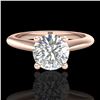 Image 2 : 1.08 ctw VS/SI Diamond Solitaire Art Deco Ring 18k Rose Gold - REF-244N2F