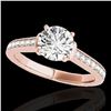 Image 1 : 1.5 ctw Certified Diamond Solitaire Ring 10k Rose Gold - REF-204M5G