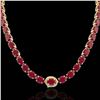 Image 2 : 92 ctw Ruby & VS/SI Diamond Eternity Micro Necklace 14k Yellow Gold - REF-527F3M