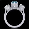 Image 3 : 3.06 ctw Fancy Intense Blue Diamond Art Deco Ring 18k White Gold - REF-390F9M