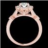 Image 2 : 1.5 ctw Certified Diamond Solitaire Halo Ring 10k Rose Gold - REF-190H9R