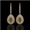 Image 1 : 9.95 ctw Tourmaline & Diamond Victorian Earrings 14K Rose Gold - REF-318K4Y