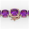 Image 1 : 46 ctw Amethyst & Micro VS/SI Diamond Bracelet 14k Rose Gold - REF-157G3W