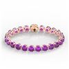 Image 2 : 46 ctw Amethyst & Micro VS/SI Diamond Bracelet 14k Rose Gold - REF-157G3W