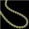 Image 2 : 31.1 ctw Peridot & Diamond Micro Pave Halo Necklace 10k Yellow Gold - REF-600G2W