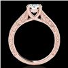 Image 2 : 1.32 ctw Certified Diamond Solitaire Ring 10k Rose Gold - REF-184R3K