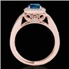 Image 2 : 1.3 ctw SI Certified Fancy Blue Diamond Solitaire Halo Ring 10k Rose Gold - REF-124W2H