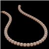 Image 2 : 20.73 ctw Cushion Cut Diamond Micro Pave Necklace 18K Rose Gold - REF-1807G9W