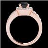 Image 2 : 1.85 ctw Certified VS Black Diamond Solitaire Halo Ring 10k Rose Gold - REF-74X5A