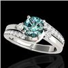 1.75 ctw SI Certified Fancy Blue Diamond Bypass Ring 10k White Gold - REF-190N9F