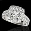 2.5 ctw Certified Diamond Solitaire Halo Ring 10k White Gold - REF-300A2N
