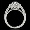 Image 2 : 2.5 ctw Certified Diamond Solitaire Halo Ring 10k White Gold - REF-300A2N