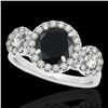 1.75 ctw Certified VS Black Diamond Solitaire Halo Ring 10k White Gold - REF-65G9W