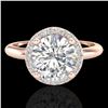 2.20 ctw Micro Pave VS/SI Diamond Ring Designer 14k Rose Gold - REF-834K5Y