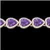 23 ctw Amethyst & Micro Pave Bracelet Heart Halo 14k Rose Gold - REF-415R5K
