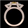 Image 3 : 2.3 ctw Intense Fancy Yellow Diamond Micro Pave Ring 18k Rose Gold - REF-236A4N