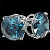 Image 3 : 5 ctw Certified Intense Blue Diamond Stud Earrings 10k White Gold - REF-638A2N