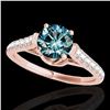 Image 1 : 1.46 ctw SI Certified Fancy Blue Diamond Solitaire Ring 10k Rose Gold - REF-122N8F