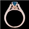 Image 2 : 1.46 ctw SI Certified Fancy Blue Diamond Solitaire Ring 10k Rose Gold - REF-122N8F