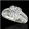 Image 1 : 2.05 ctw Certified Diamond Solitaire Halo Ring 10k White Gold - REF-381R8K