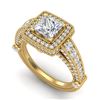 Image 1 : 2.53 ctw Princess VS/SI Diamond Solitaire Art Deco Ring 18k Yellow Gold - REF-509Y3X