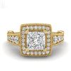Image 2 : 2.53 ctw Princess VS/SI Diamond Solitaire Art Deco Ring 18k Yellow Gold - REF-509Y3X
