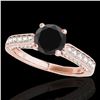 Image 1 : 1.6 ctw Certified VS Black Diamond Solitaire Ring 10k Rose Gold - REF-66G8W