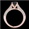 Image 2 : 1.6 ctw Certified VS Black Diamond Solitaire Ring 10k Rose Gold - REF-66G8W