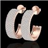Image 1 : 4.50 ctw Micro Pave VS/SI Diamond Earrings 14k Rose Gold - REF-292G5W