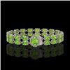 Image 1 : 17.26 ctw Peridot & Diamond Bracelet 14K White Gold - REF-263H6R