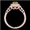 Image 2 : 1.55 ctw Certified SI/I Fancy Intense Yellow Diamond Ring 10k Rose Gold - REF-190W9H