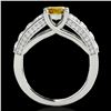 Image 2 : 2.55 ctw Certified SI/I Fancy Intense Yellow Diamond Ring 10k White Gold - REF-259R3K