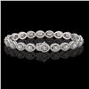 Image 2 : 8.06 ctw Oval Cut Diamond Micro Pave Bracelet 18K White Gold - REF-699A3N