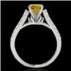 Image 2 : 1.46 ctw Certified SI/I Fancy Intense Yellow Diamond Ring 10k White Gold - REF-182Y8X