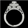 Image 2 : 1.75 ctw Certified Diamond Solitaire Halo Ring 10k White Gold - REF-259N3F