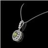 Image 3 : 4.22 ctw Tourmaline & Diamond Victorian Necklace 14K White Gold - REF-134W2H