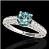 Image 1 : 1.65 ctw SI Certified Fancy Blue Diamond Solitaire Ring 10k White Gold - REF-152F8M